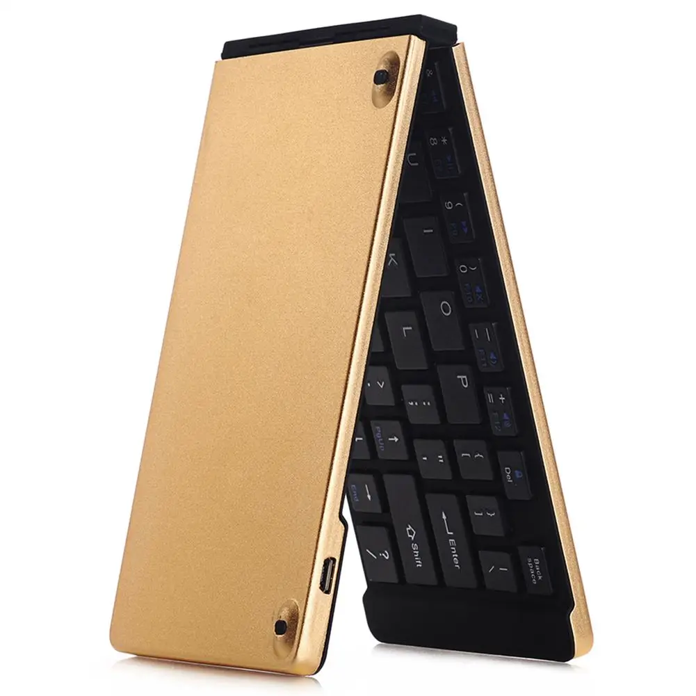 

HOT-Foldable Bluetooth Keyboard,Wireless Portable Bluetooth Keyboard with Stand Holder,Pocket Size Ultra Slim Aluminum Alloy F