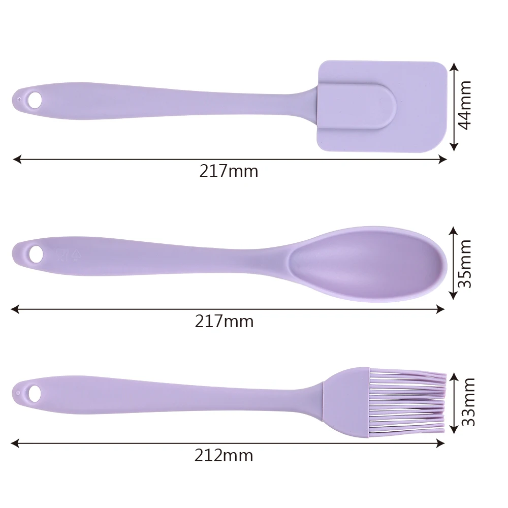 3 шт./компл. набор жаростойких принадлежностей для приготовления пищи силиконовые кухонные аксессуары кухонные инструменты лопатка ложка-кисточка