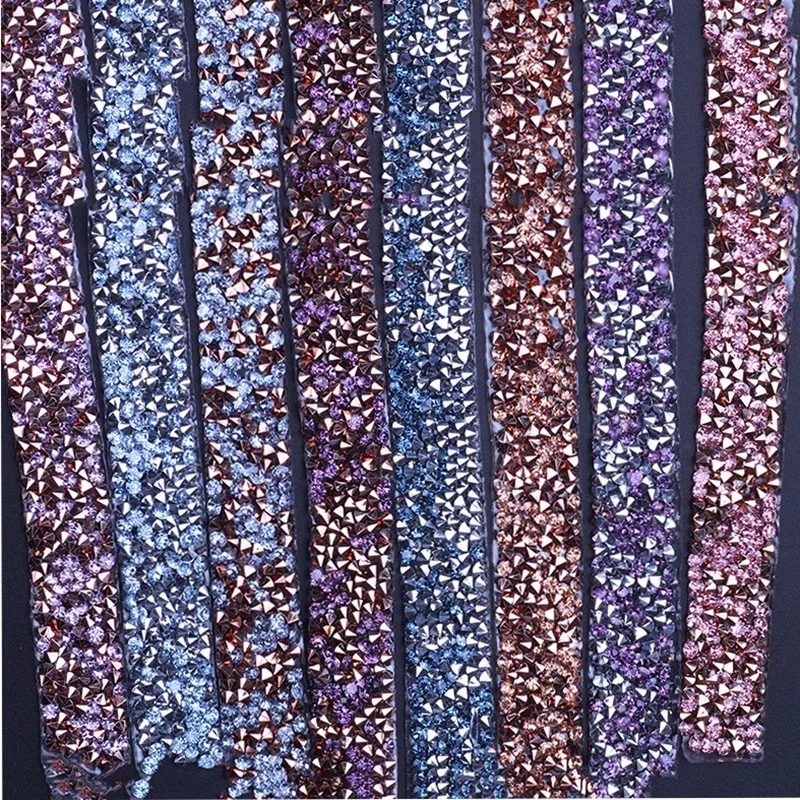 

Pulaqi 1 Yard *15mm Chain Trim Resin Crystal Hotfix Multi-color Clear Crystal Mesh Hot Fix Rhinestones Applique For Clothes F