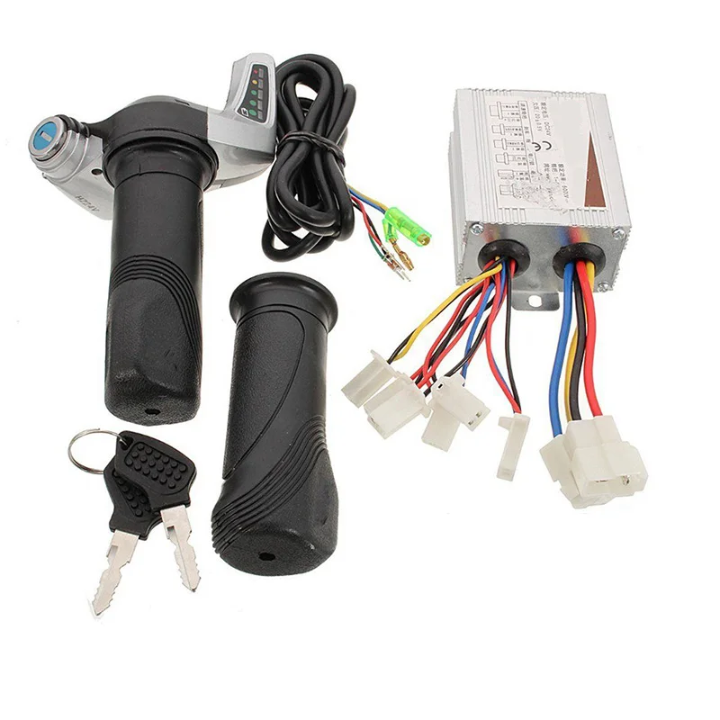 

1 x 24V 500W Motor Brushed Controller 24V 500W DC Motor Brush Speed Controller & Electric Bike Throttle Twist Grips