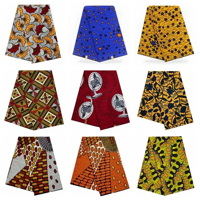 

African Wax Print Fabric 100% Cotton Ankara Sewing Material For Dresses African Fabric High Quality 2019 tissus Wax 6yard