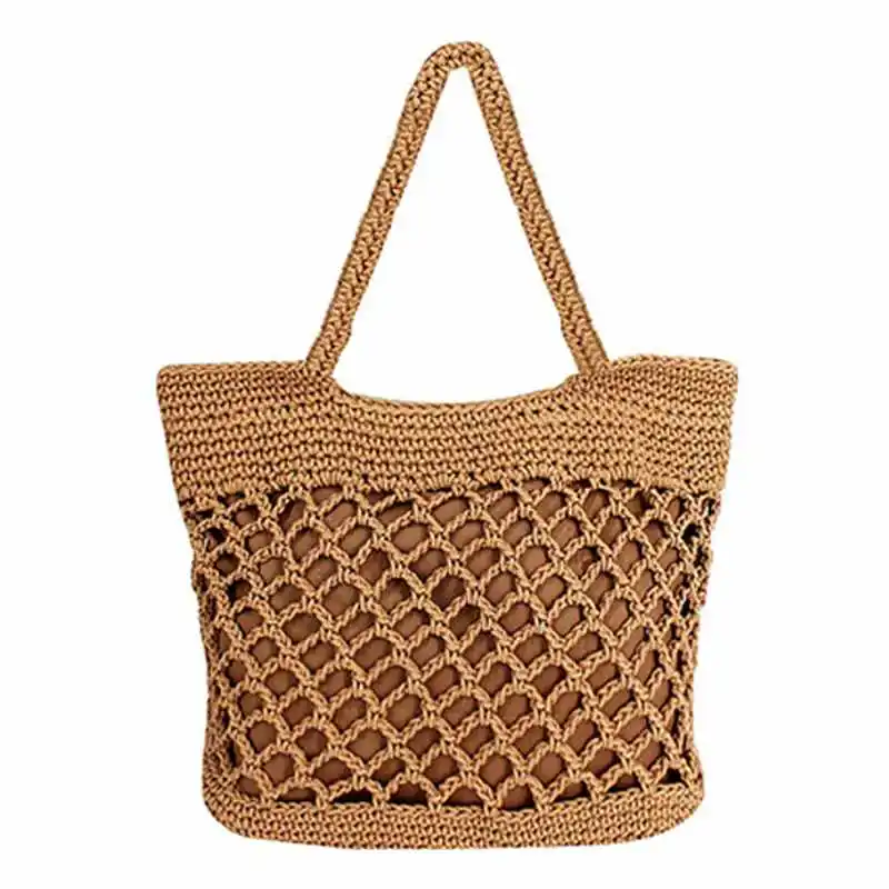 

Handbag Women Fashion Woven Straw Bag Summer Large Beach Tote Bag Travel Shopper Shoulder Bags