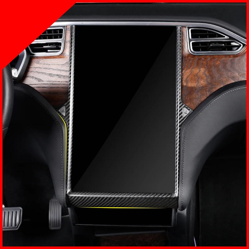 

A Little Change Real carbon fiber navigation decoration box control screen ring modification for Tesla Model S X
