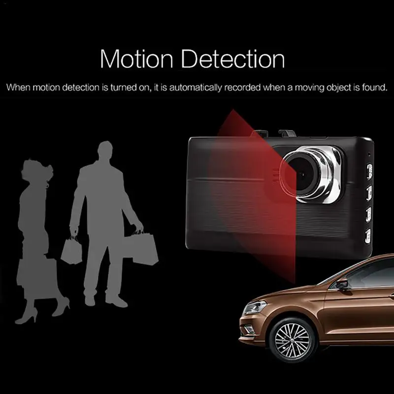 A70A Car Driving Recorder 3 HD Screen 1080P Front Back Double Recording WDR Wide Dynamic Night Vision Mobile Detection DVR