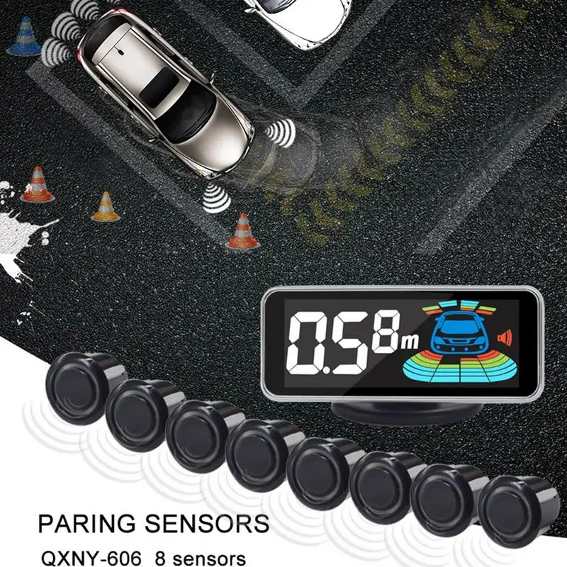 Sensor de aparcamiento 8 sensores coche de marcha atrás Radar aparcamiento coche Detector asistencia aparcamiento Radar reverso Sensor de aparcamiento 8 sensores coche de marcha atrás Radar aparcamiento coche Detector asistencia aparcamiento Radar reverso