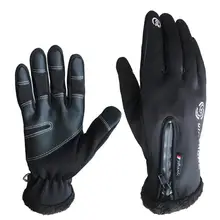 Ветрозащитные непромокаемые перчатки для сенсорного экрана с флисовой подкладкой теплые перчатки на молнии для фитнеса спортивные лыжные перчатки для верховой езды