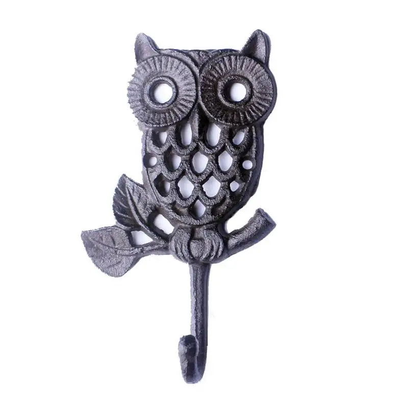 

Cast Iron Wrought Door Back Hook Owl Retro Wall Hook For Hanging Door Hook Metal Clothes Hat Bag Hanger Hooks