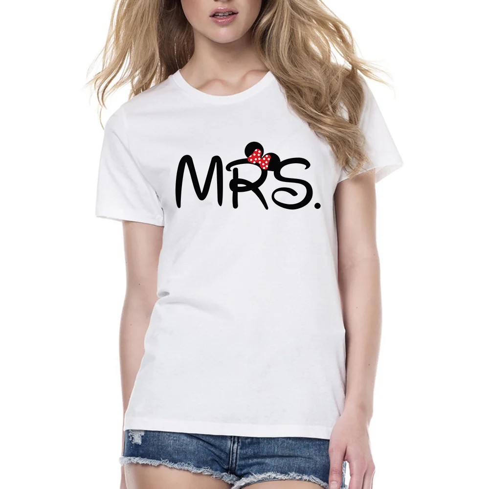2018 Lovers Couple T Shirt Women Men Newest Valentines Gift Printing Mrs Mrs Couple Summer Matching Clothes for Lovers