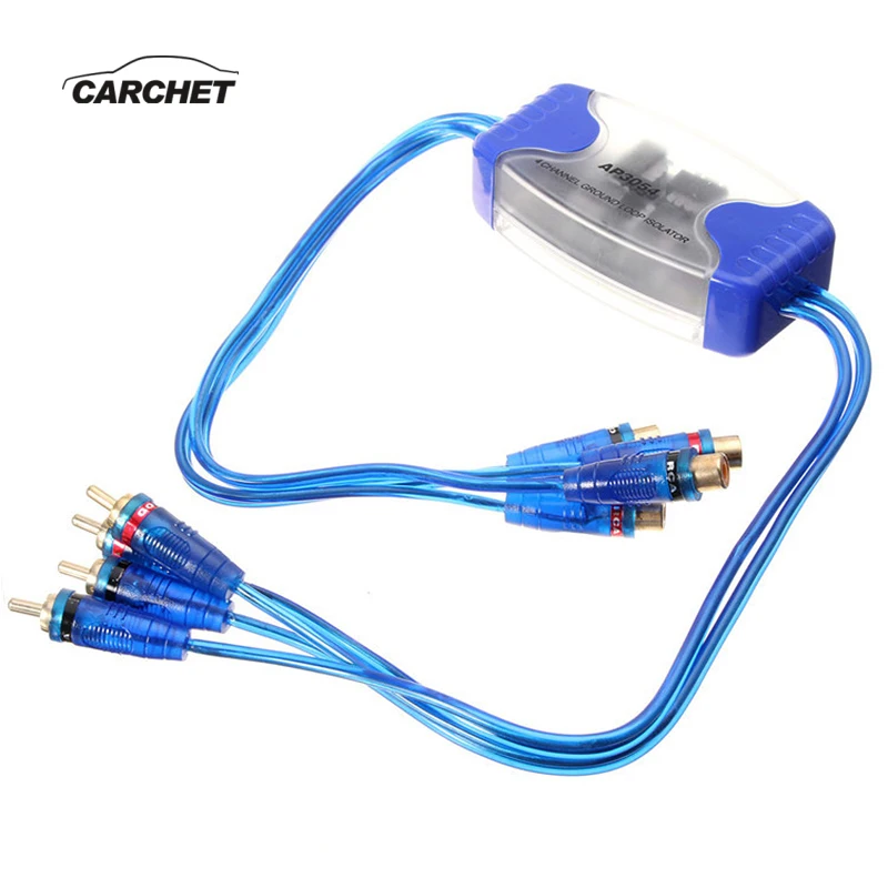 

CARCHET Car 4 Channel RCA Input Output Ground Loop Isolator Noise Filter Adapter for Car Audio Noise Sound Eliminator Universal