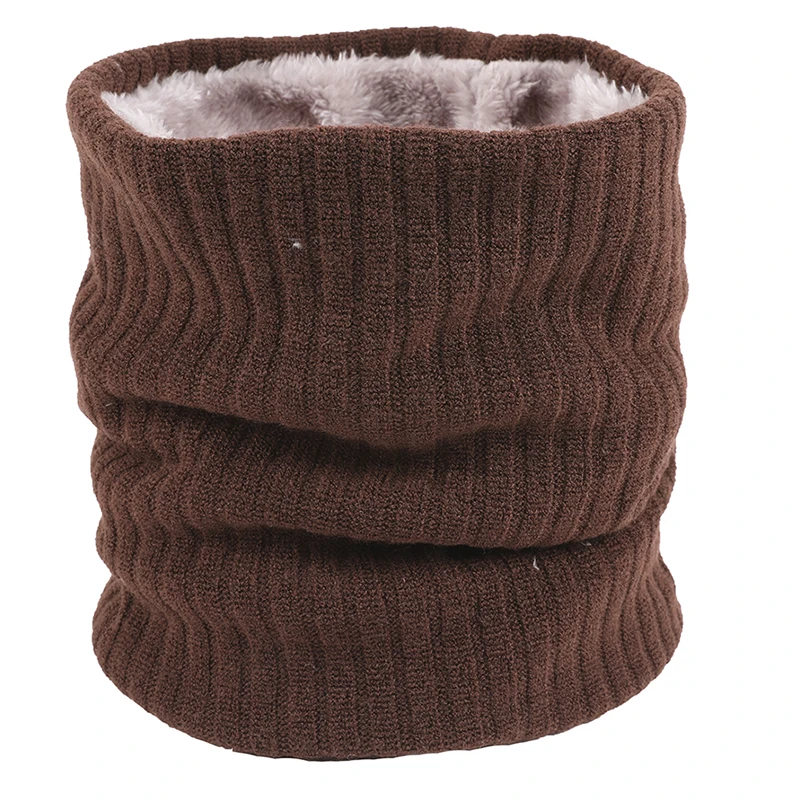 

2019 Men Women Ribbed Knit Ring Scarves Furry Faux Fur Solid Color Winter Tube Snood Scarf Neck Men and Women Warmer Neckerchief