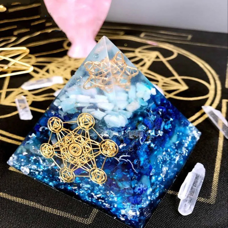 Пирамида амазонита AURA Orgonite Vishuddha/Ajna чакра ереремиэль Амазонит натуральный