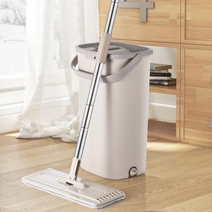 Magic Flat Mop And Bucket Hand Free 360 Degree Head Self Cleaning Great For Wet And Dry Cleaning Safe On All Surfaces Cleaning