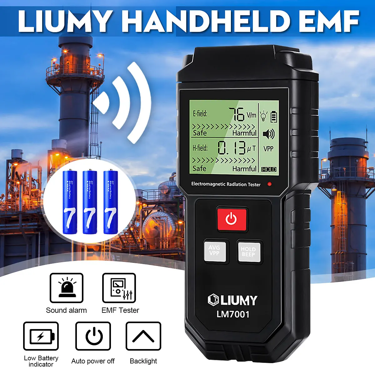 

LIUMY Electromagnetic Field Radiation Tester EMF Meter Handheld Mini Digital LCD Detector Measurement for Computer Phone