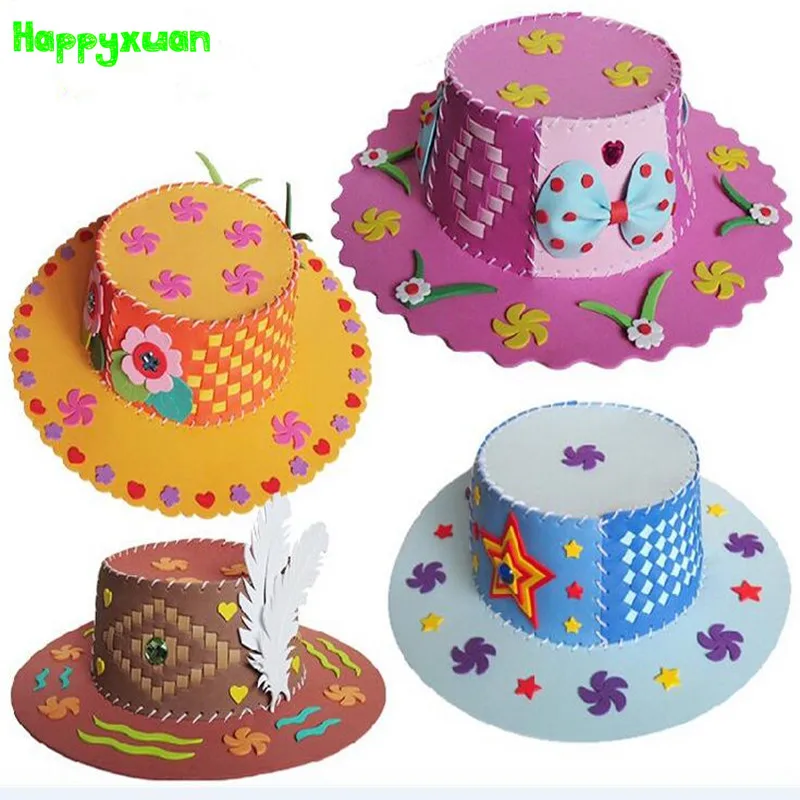 Happyxuan 4 шт. Дети DIY шляпа от солнца ручной работы и комплект для дизайна EVA швейный