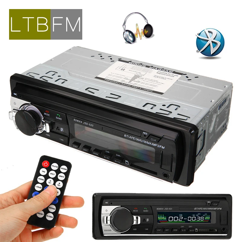 LTBFM JSD 520 Bluetooth Autoradio Car Radio 1Din 12V Car Stereo MP3 Player FM AUX Input