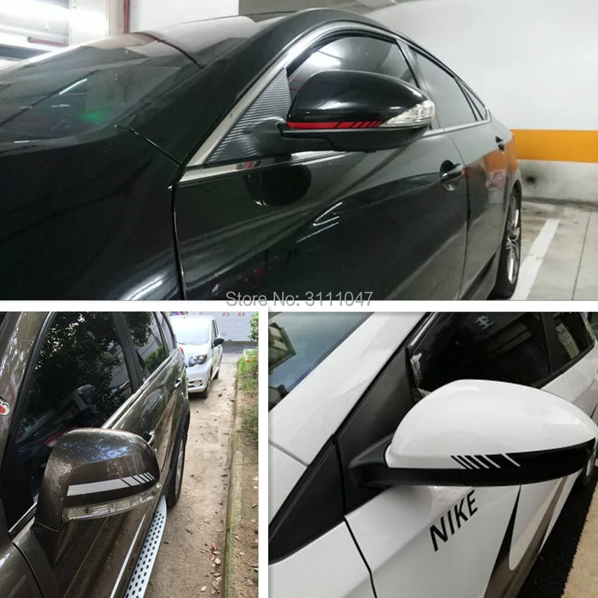 Автомобильная наклейка на зеркало заднего вида в полоску для toyota avensis peugeot 5008 renault