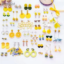 Thời Trang Hàn Quốc Nữ Phụ Kiện Mùa Hè Ngọt Ngào Đáng Yêu Màu Vàng Kẹo Tua Rua Hình Học Tòn Ten Bông Tai Cho Bé Gái Trang Sức Dễ Thương(China)