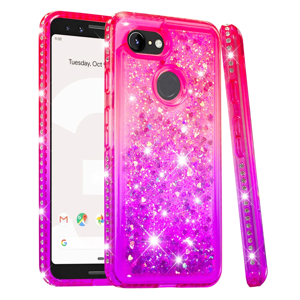 Чехол для Google Pixel 3 3XL силиконовый мягкий чехол из ТПУ с градиентом и блестящим