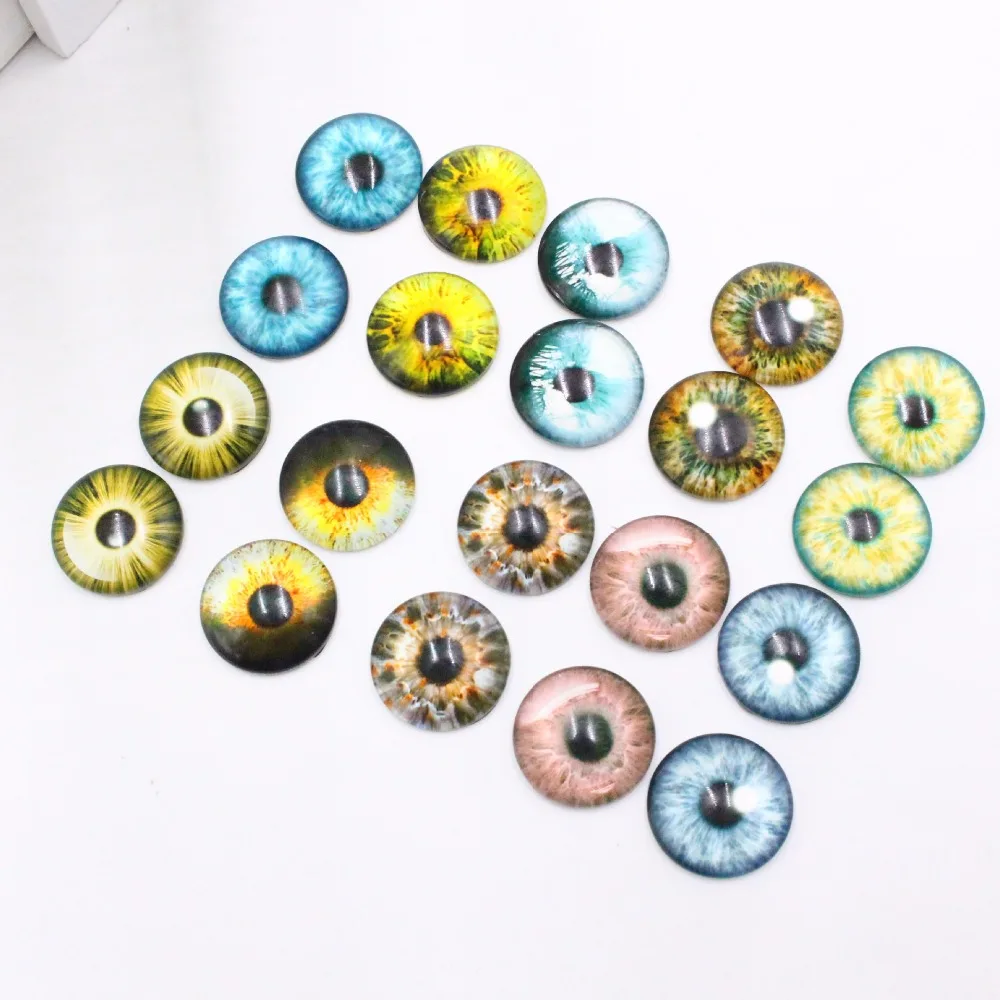 

20Pcs/lot Glass Doll Eye Colorful Eyeballs DIY Crafts for Baby Dolls Toys Dinosaur Animal Eyes for Dolls Accessories 8/12/18mm