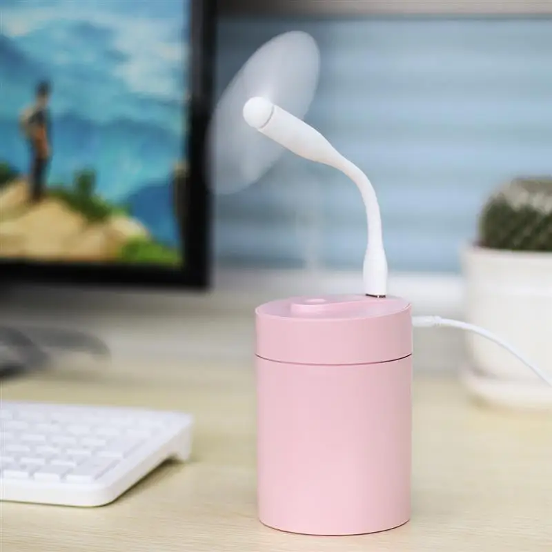 

Onever 250ml Multifunction Ultrasonic Mini Air Humidifier Air Purifier with a Mini USB Fan for Home Office Car Accessories