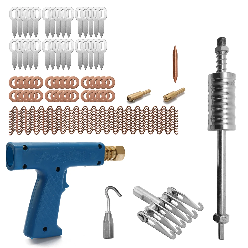 77 pcs Дент Ремонтный комплект потянув коготь сокращение сварочный аппарат ударный съёмник прямые Rull кольца круглые шайбы извивались провода