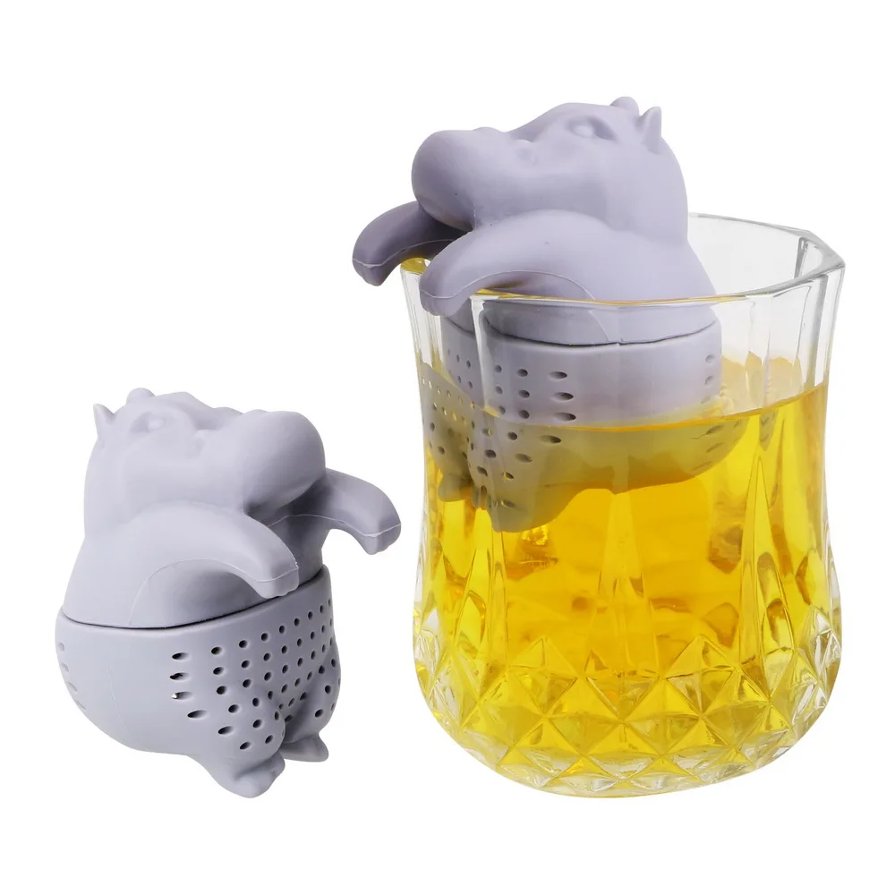 Tea Strainer Filter Creative Cute Hippo Shape Silicone Tea Infuser