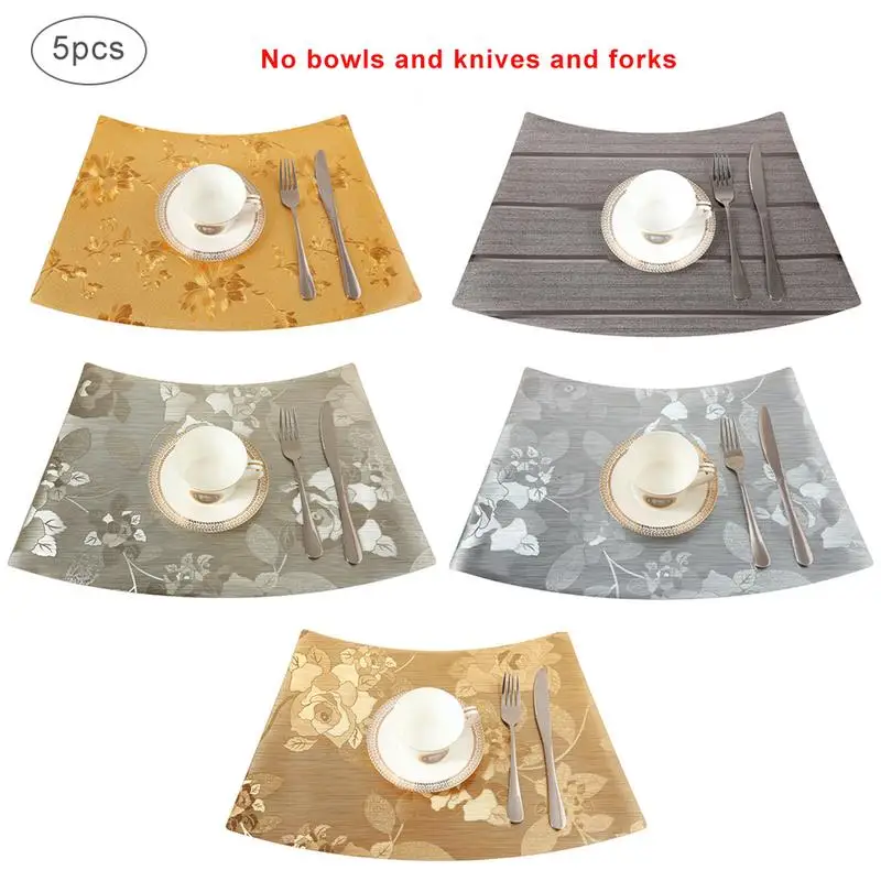 5 قطعة الأزياء طاولة طعام حصيرة منصات القرص عاء سادة الوقايات عدم الانزلاق طاولة مقاومة للمياه الديكور
