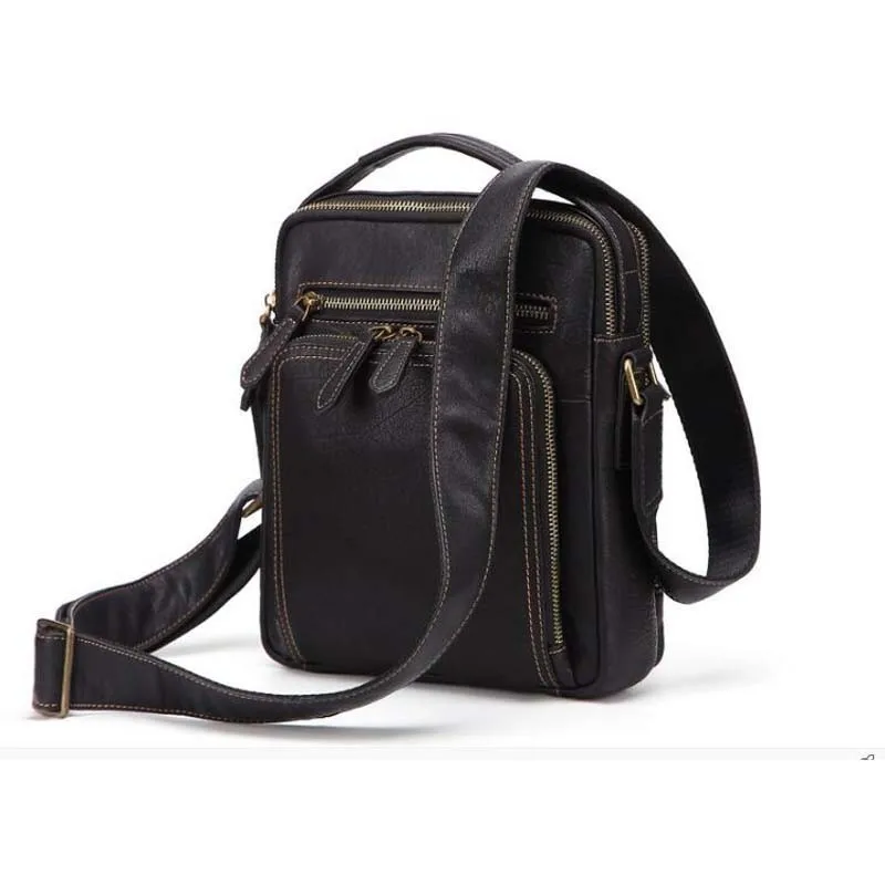 

Handmade Genuine Leather Men shoulder bags Messenger High Quality Sac Sling Male Business Handbag Briefcase Crossbody Business
