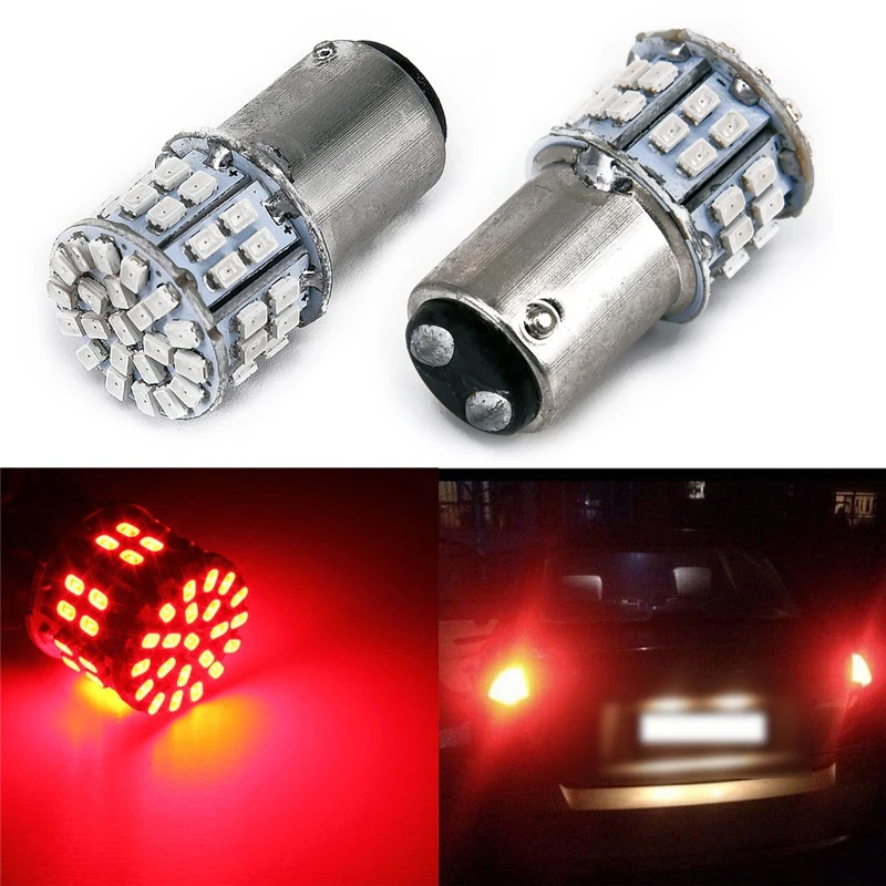 

2Pcs Set 12V Car Brake Lamp 1157 BAY15D Tail Light 50-SMD LED Red Stop Bulb