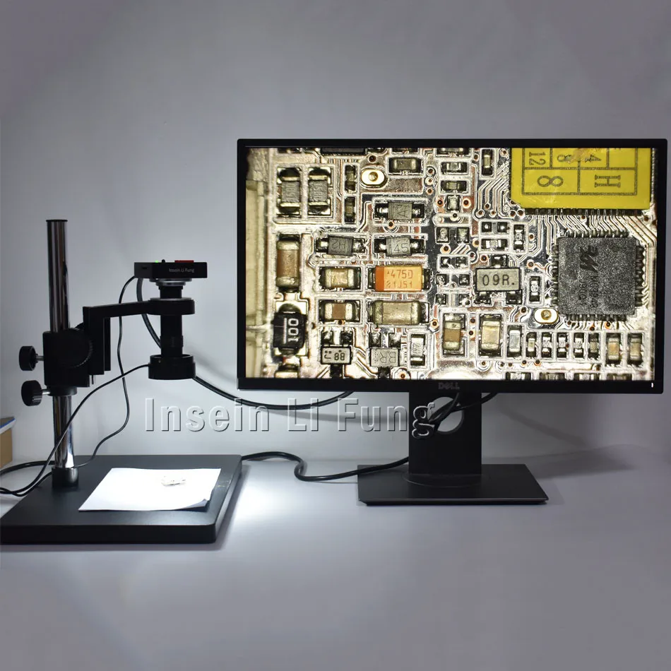 

38MP HDMI USB Video Microscope Camera+High Working Distance Large Field of View 5-100X Zoom C-Mount Lens+Large Bracket+LED Light