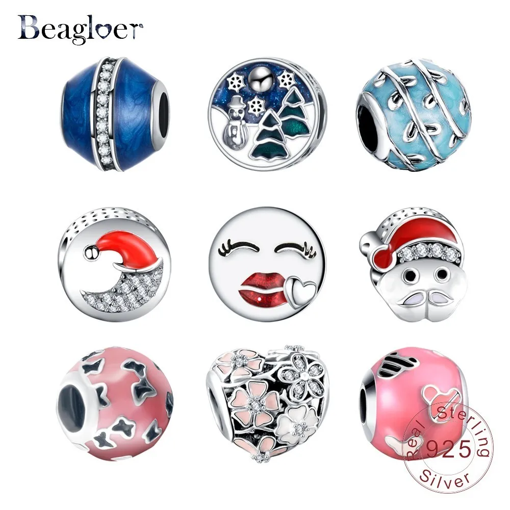 Beagloer Новое поступление 100% Аутентичные 925 Серебряный в форме сердца Шарм Бусины