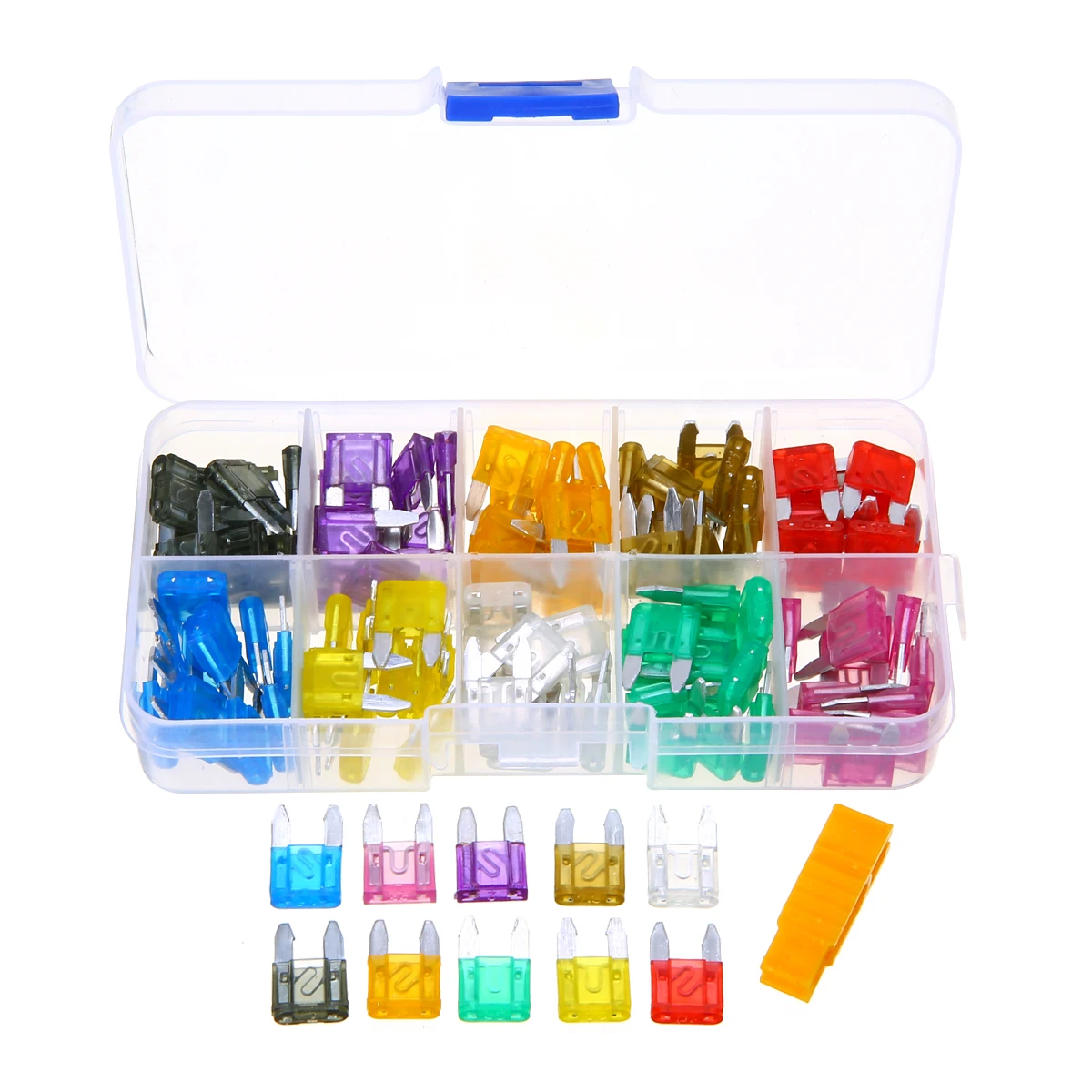 

Mayitr 120pcs Assorted Set Kit Blade Fuse Car Auto Truck Motorcycle Caravan Boat 2A 3A 5A 7.5A 10A 15A 20A 25A 30A 35A