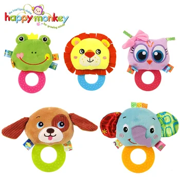 

Happy Monkey Baby Rattle Toys Soft Cute Animals Teething Infant Development Educational Toys for 0-12 months Children Gift