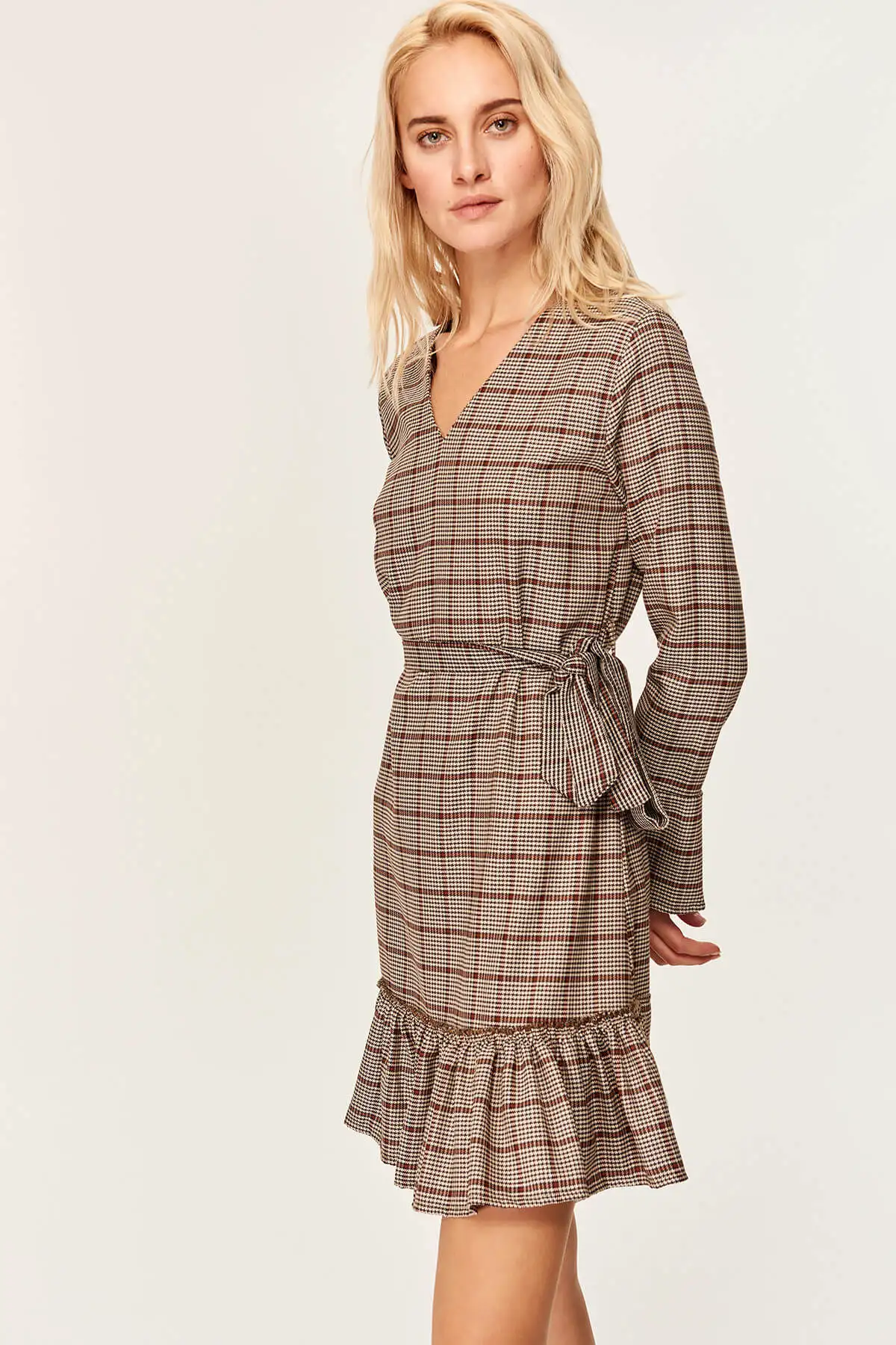Trendyol Multi Color Goose Foot Dress TOFAW19AP0201 | Женская одежда