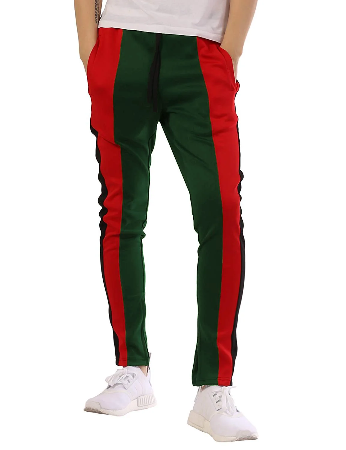 Men Causal Pants Gym Jogging Sweatpants Striped Spliced Elastic Waist Sportswear Fashion Matching Color Sport Running Trousers Men Causal Pants Gym Jogging Sweatpants Striped Spliced Elastic Waist Sportswear Fashion Matching Color Sport Running Trousers