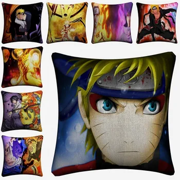 

Naruto Shippuden Fight Anime Decorative Pillow Case For Sofa 45x45cm Linen Cushion Cover Home Decor Throw Pillowcase Almofada