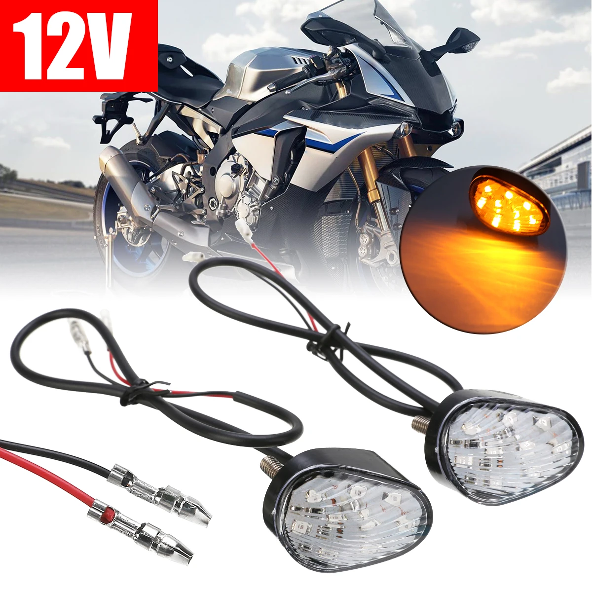 / 2005 / 2008/ de YZF R6/ 2003/ Motocicleta Blinker Intermitentes Blink l/ámpara indicador para Yamaha YZF R1/ 2002/