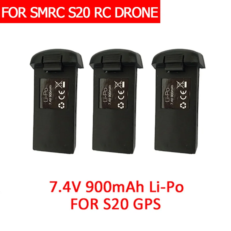 

Smrc S20 Parts Rc Drone Extra Battery GPS MODE 7.4v900mah Spare Battery For S20 Accessories Gps Drone ZLRC