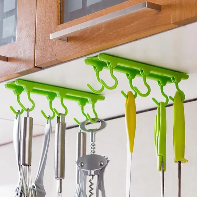 Best Price 4 Colors Kitchen Cabinet Wall Cabinet Hook Kitchen Storage Strong Sticky Hooks Wall Rails Seamless House Hooks