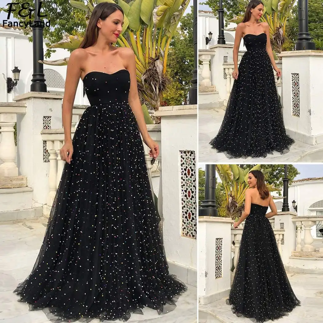 

Fashion Women Slash Neck Off Shoulder Long Dress Summer Dot Pleated Hem A-line Maxi Dress Sexy Black Party Dress Vestidos
