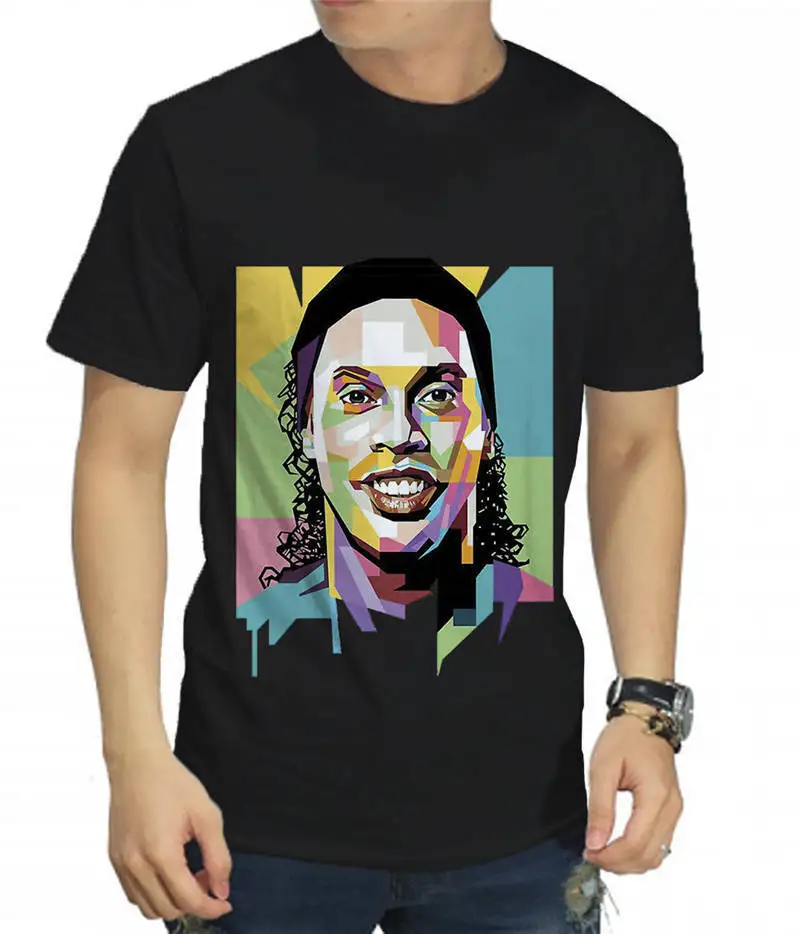 

New 2018 Funny Short Sleeve Top O-Neck Mens Wpap Ronaldinho T Shirt