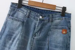 Новинка 2019 года Винтаж Высокая талия прямые женские джинсы весна эластичные повседневное джинсовые штаны карманы плюс размеры свободные