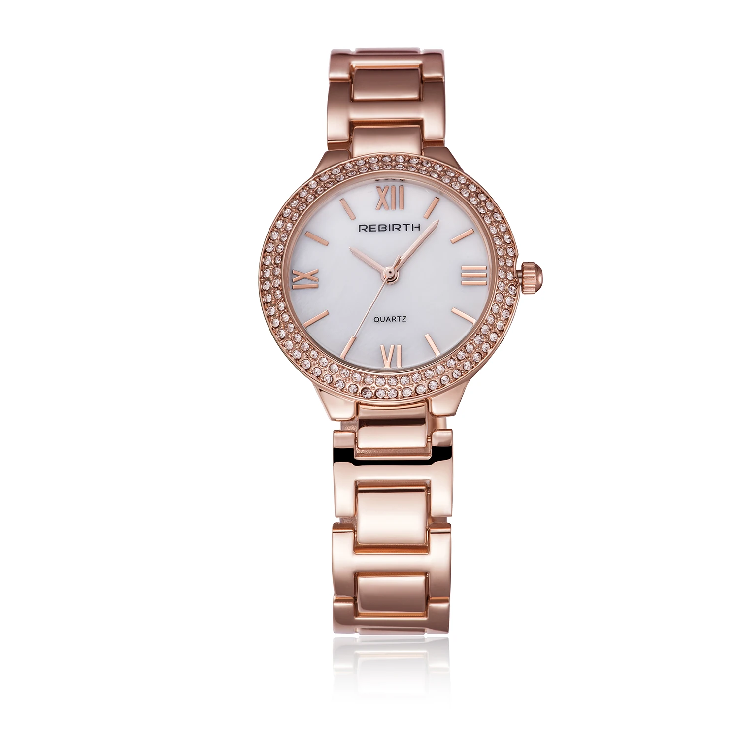 

REBIRTH Fashion Quartz Women Wrist Watches with Bracelet Ladies Watch Luxury Stainless Steel Wristwatch Female Gift Clock Re119