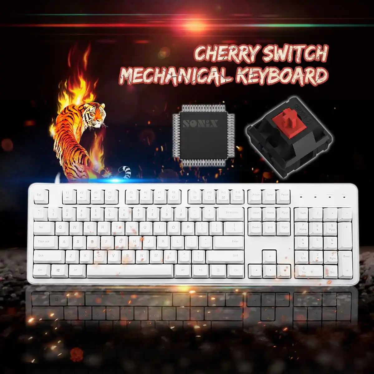 

XiaoMi Yuemi MK06C Original 104Keys NKRO Cherry Red Switch Mechanical Keyboard PBT Keycaps for Windows/ For mac os