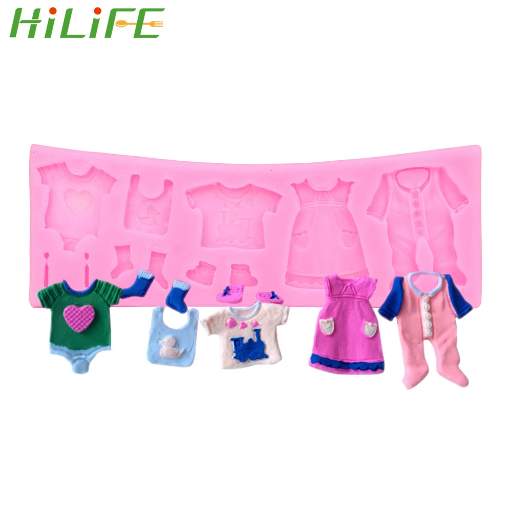 

HILIFE 3D Baby Clothes Shape Silicone Mold Chocolate Baking Tool Fondant Cake Mould DIY Cake Decorating Tools Cake Tools