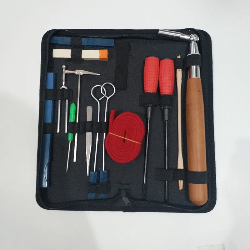 

16 PCS/Set Piano Tuning Tools Jujube Wooden Handle 16 Sets of Adjustable Wrench Repairing Tools