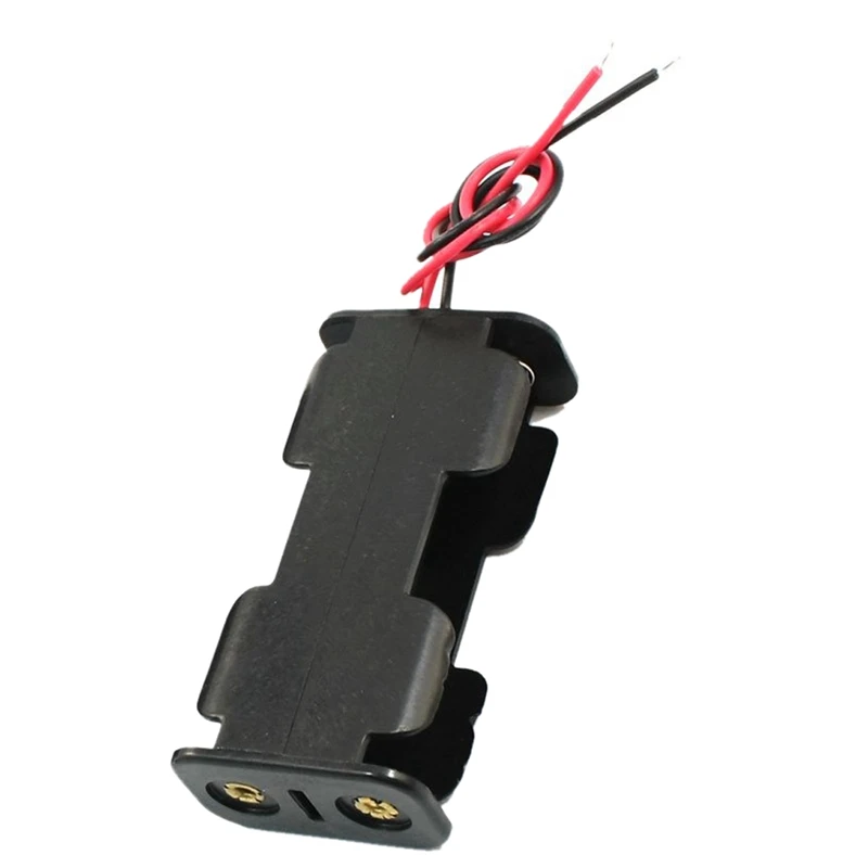 

2Pcs Double Side Opening Frame 2 x 1.5V AA Battery Case Holder Black