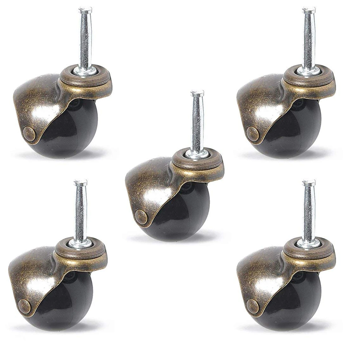 no logo Casters 5PCS 2 inch Swivel Furniture Caster Wheel Antique Ball Caster with Long Stem Total 330lbs Capacity for Furniture Replacement no logo Casters 5PCS 2 inch Swivel Furniture Caster Wheel Antique Ball Caster with Long Stem Total 330lbs Capacity for Furniture Replacement