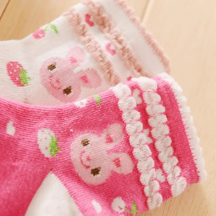 10 шт. = 5 пар/лот, носки с кроликом для девочек детские носки на весну и осень Носки с рисунком, костюм для детей от 1 до 2 лет