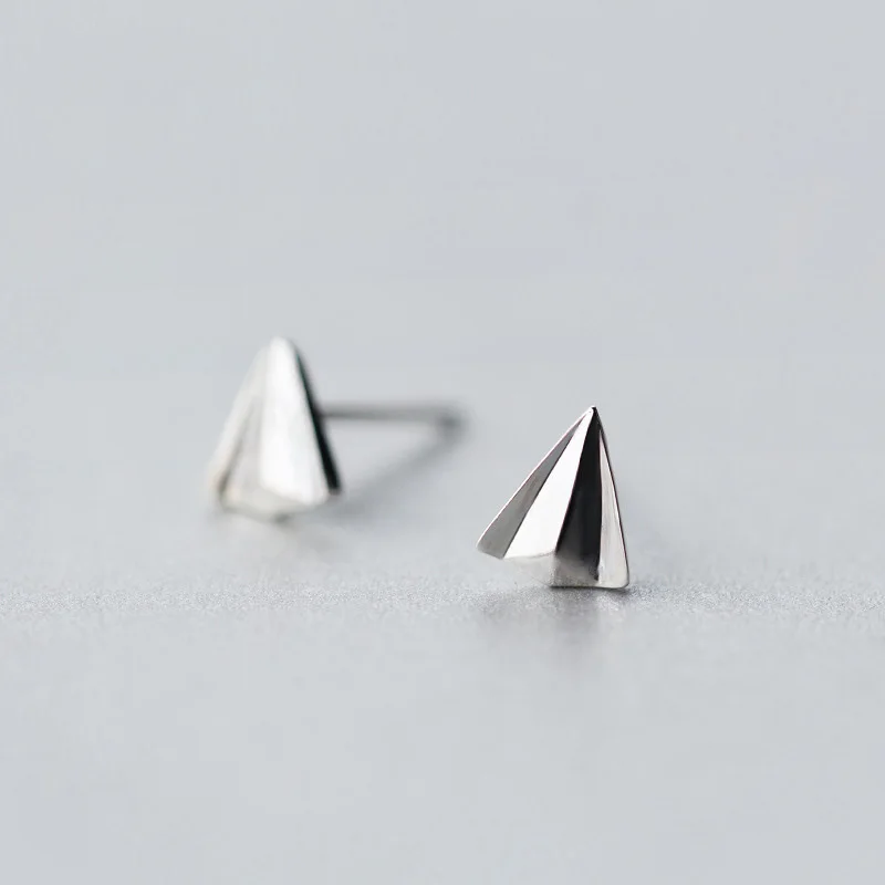 925 Sterling Silver Women&amp#39s Jewelry Fashion Tiny 6mmX7mm Paper Airplane Stud Earrings Gift For Girls Kids Lady | Украшения и